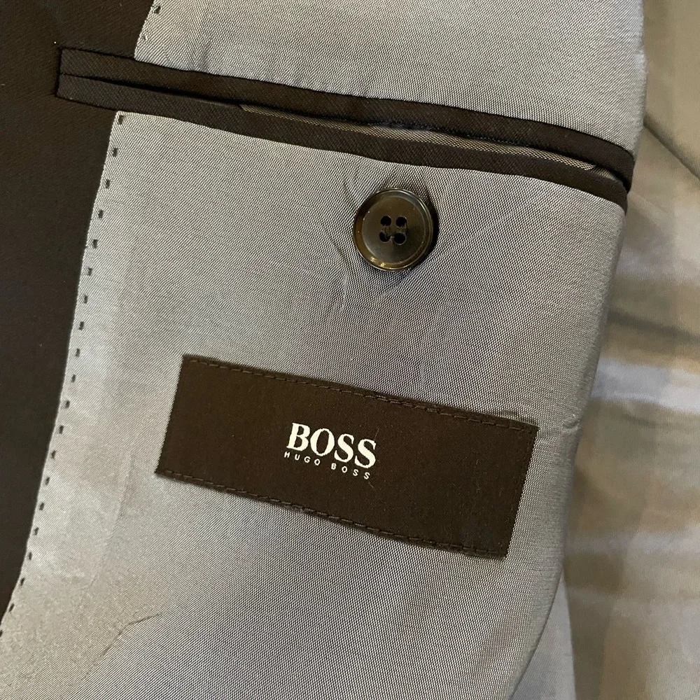BOSS HUGO BOSS Passolini/Movie US Super‎ 100’s Wool Navy Blazer Size 46 R